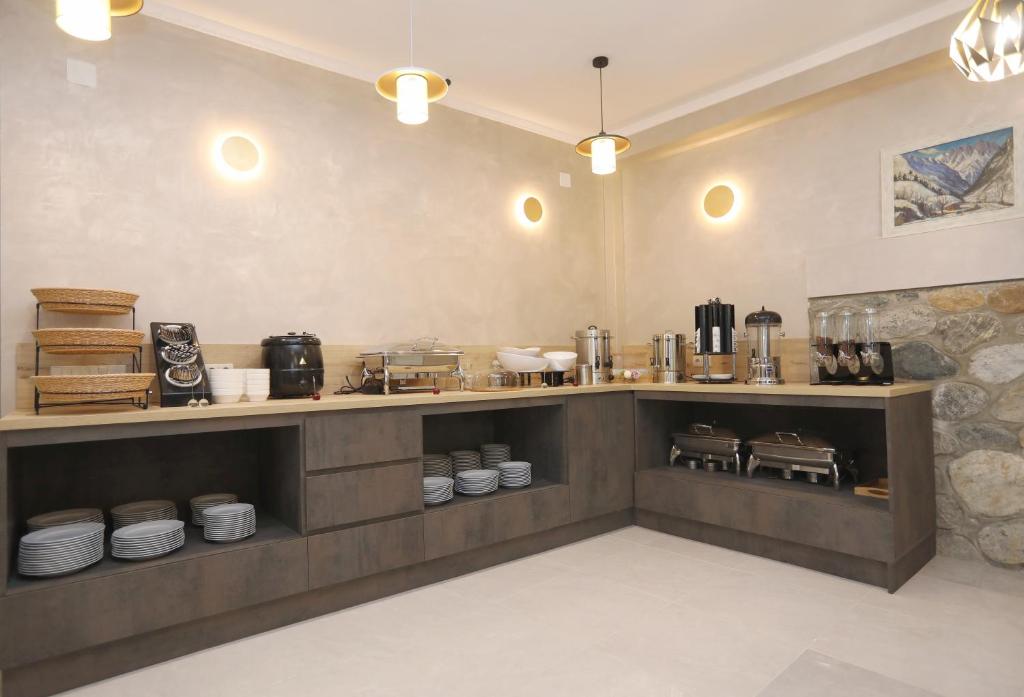 Kuchyň nebo kuchyňský kout v ubytování Sunset Terrace Mestia
