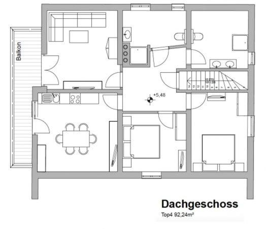 Půdorys ubytování Appartement Zill