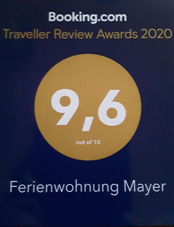 Certifikát, hodnocení, plakát nebo jiný dokument vystavený v ubytování Ferienwohnung Mayer
