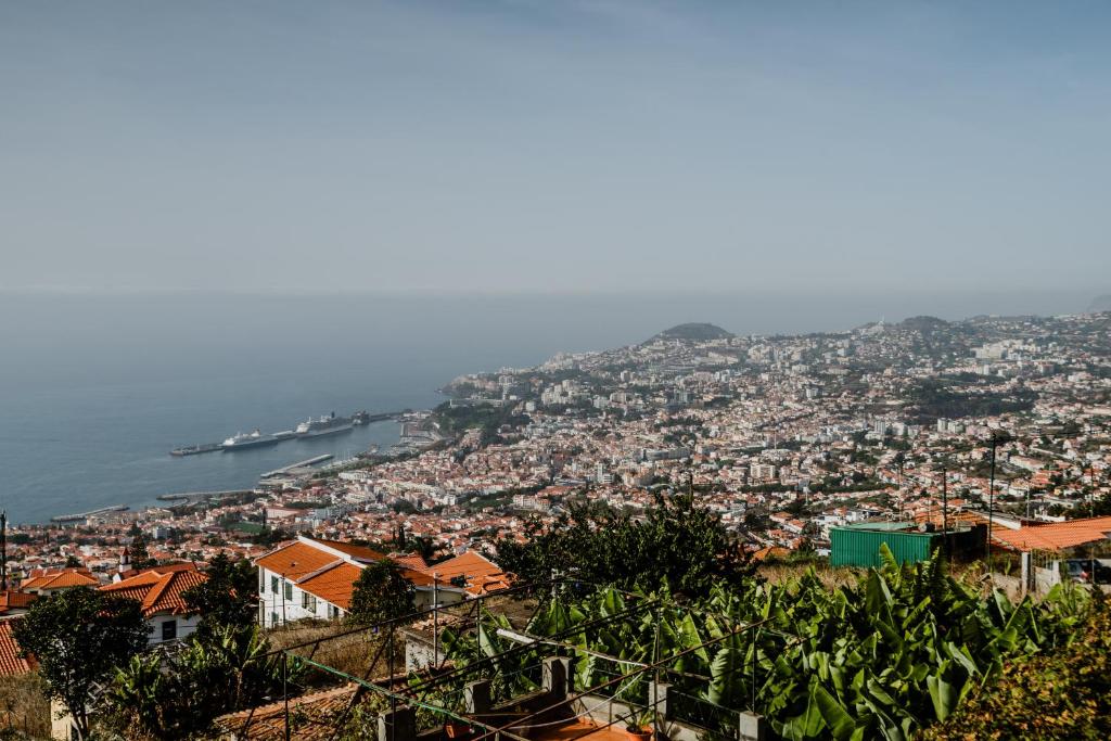 a view of a city with a ship in the water at City View Gardens I in Funchal