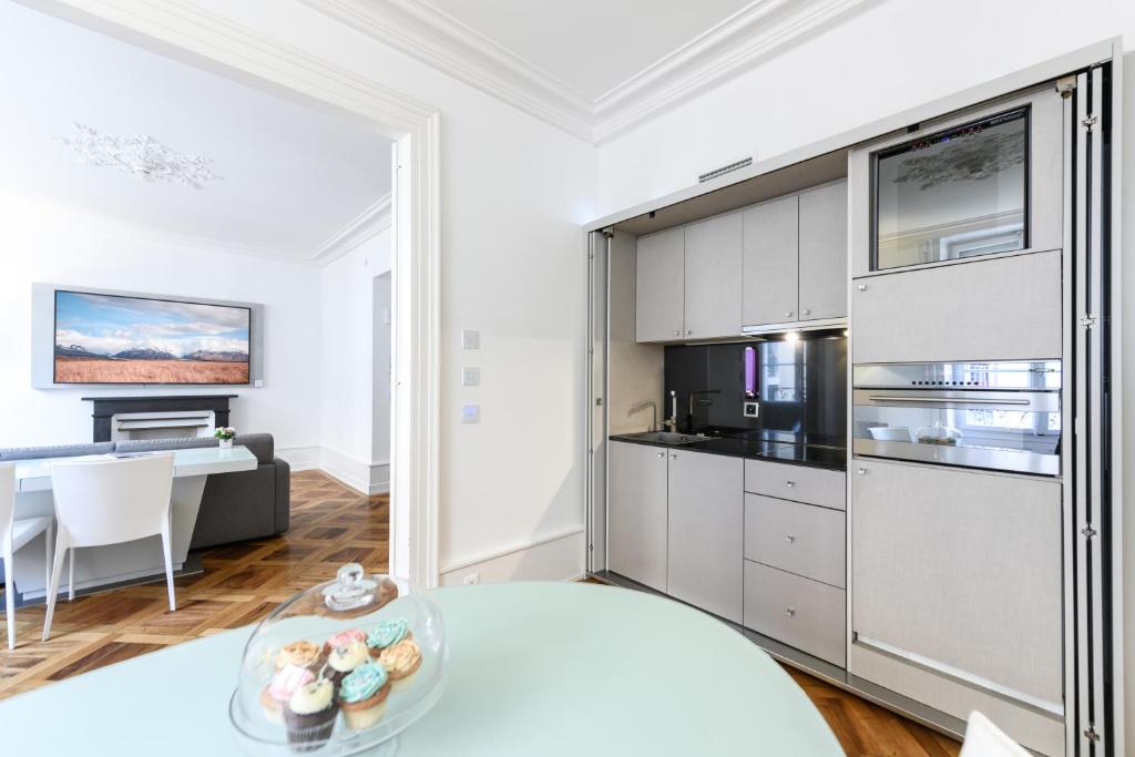 Kuchyň nebo kuchyňský kout v ubytování Swiss Luxury Apartments