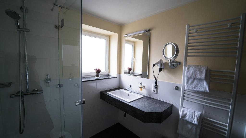 Koupelna v ubytování Hotel Zur Heide