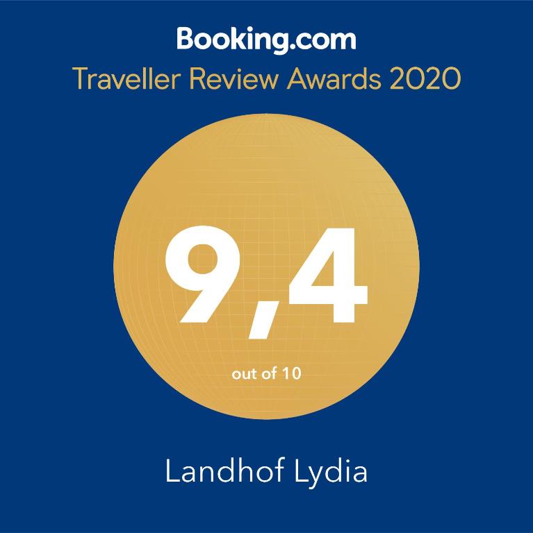 Certifikát, ocenenie alebo iný dokument vystavený v ubytovaní Landhof Lydia