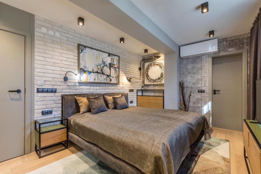 A bed or beds in a room at Casa Verdi