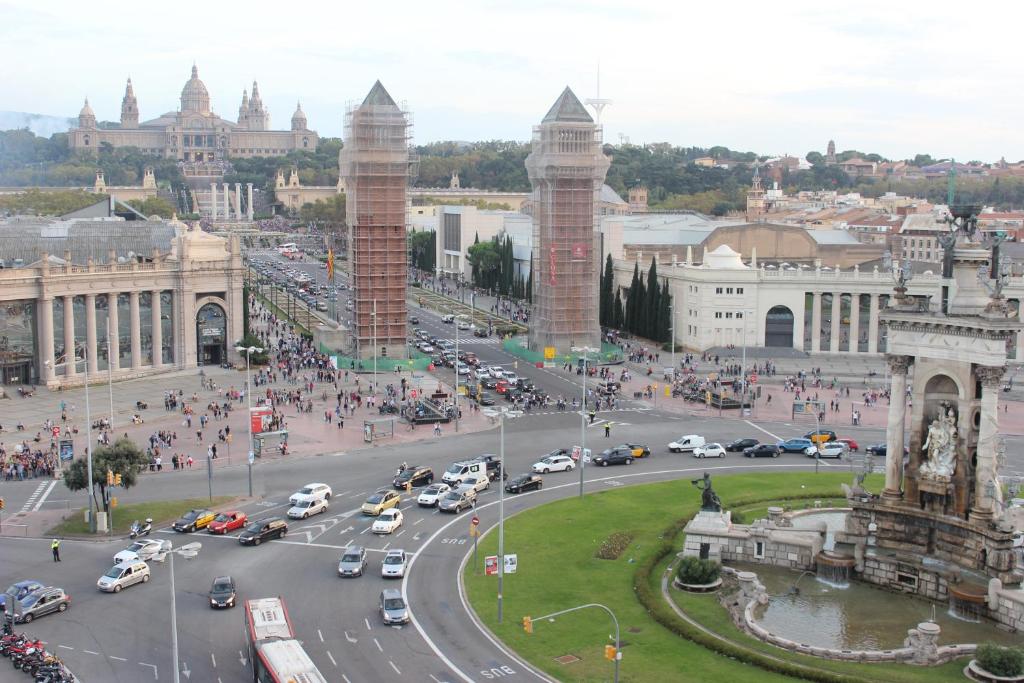 Nespecifikovaný výhled na destinaci Barcelona nebo výhled na město při pohledu z apartmánu