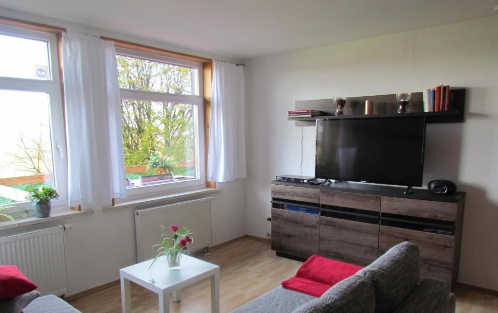 TV a/nebo společenská místnost v ubytování Ferienwohnung Apartement am Wolfsberg