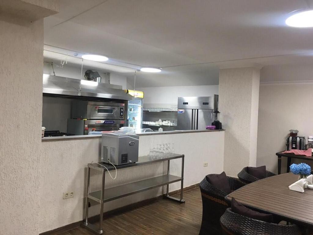 Kuchyň nebo kuchyňský kout v ubytování Hotel Lazi