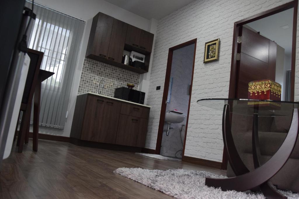 Kuchyň nebo kuchyňský kout v ubytování SB Holiday Resort