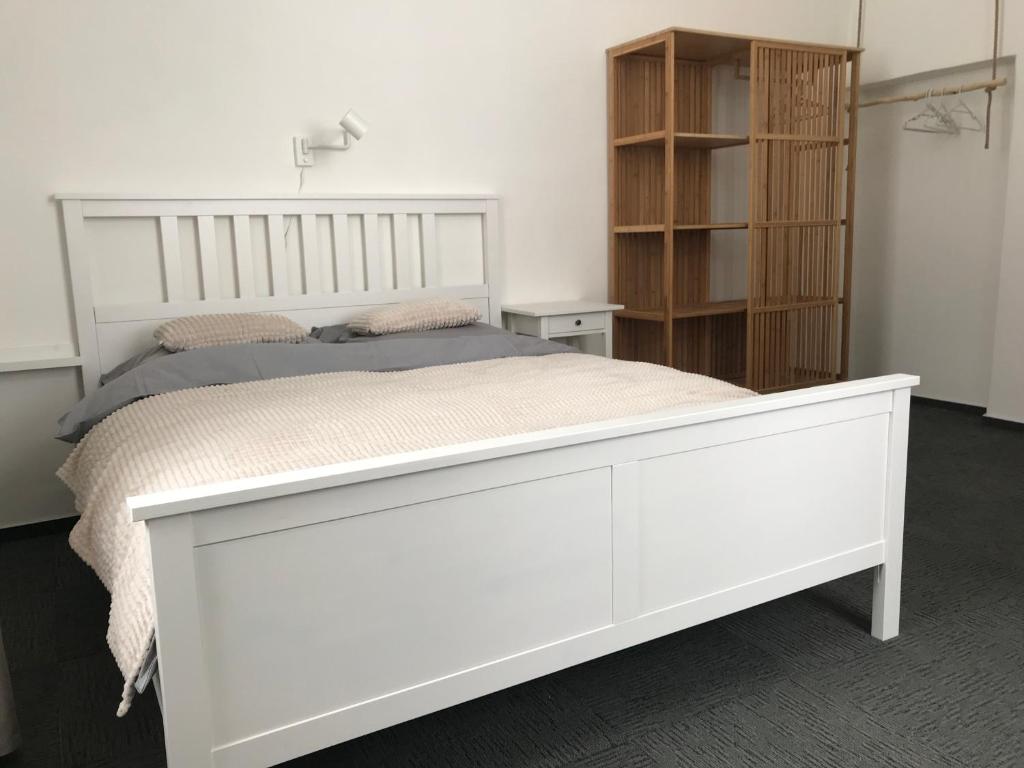 Postel nebo postele na pokoji v ubytování Stará Škola Hedeč