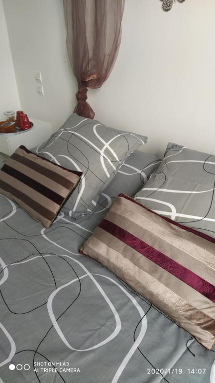 un letto con due cuscini sopra di agnës a Limoux