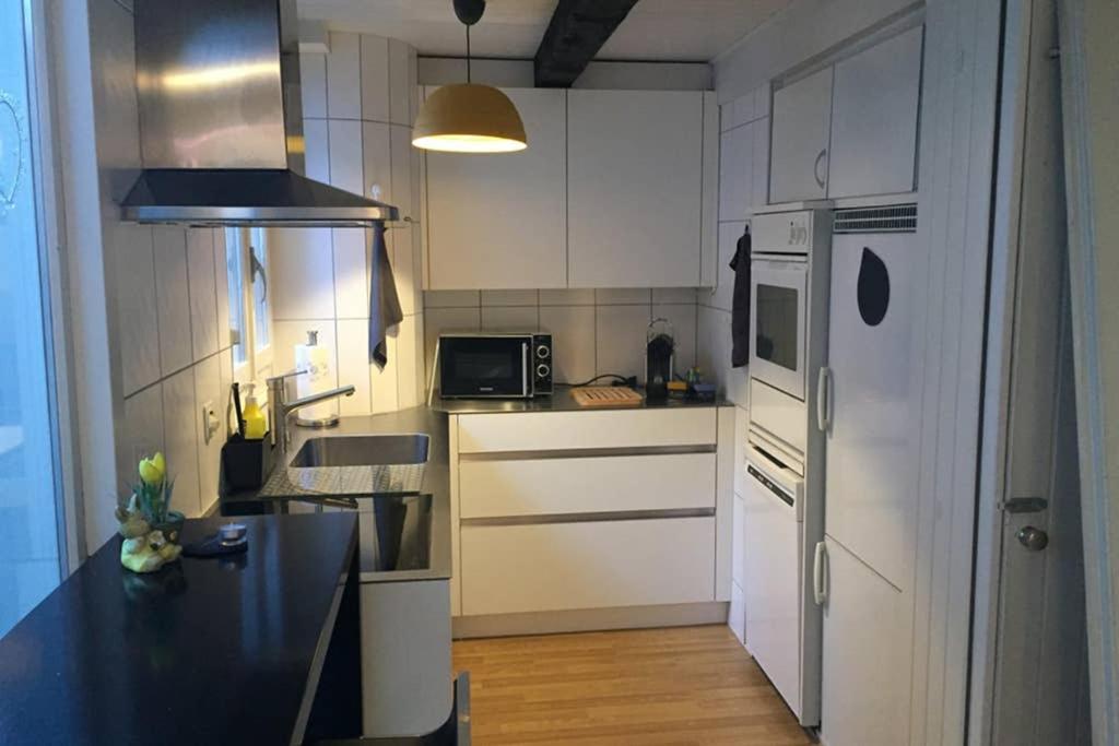 Kuchyň nebo kuchyňský kout v ubytování Joline private guest apartment downtown Nidau
