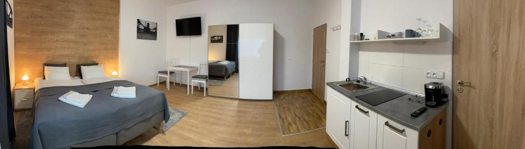 Kuchyň nebo kuchyňský kout v ubytování Frýdecká Apartments
