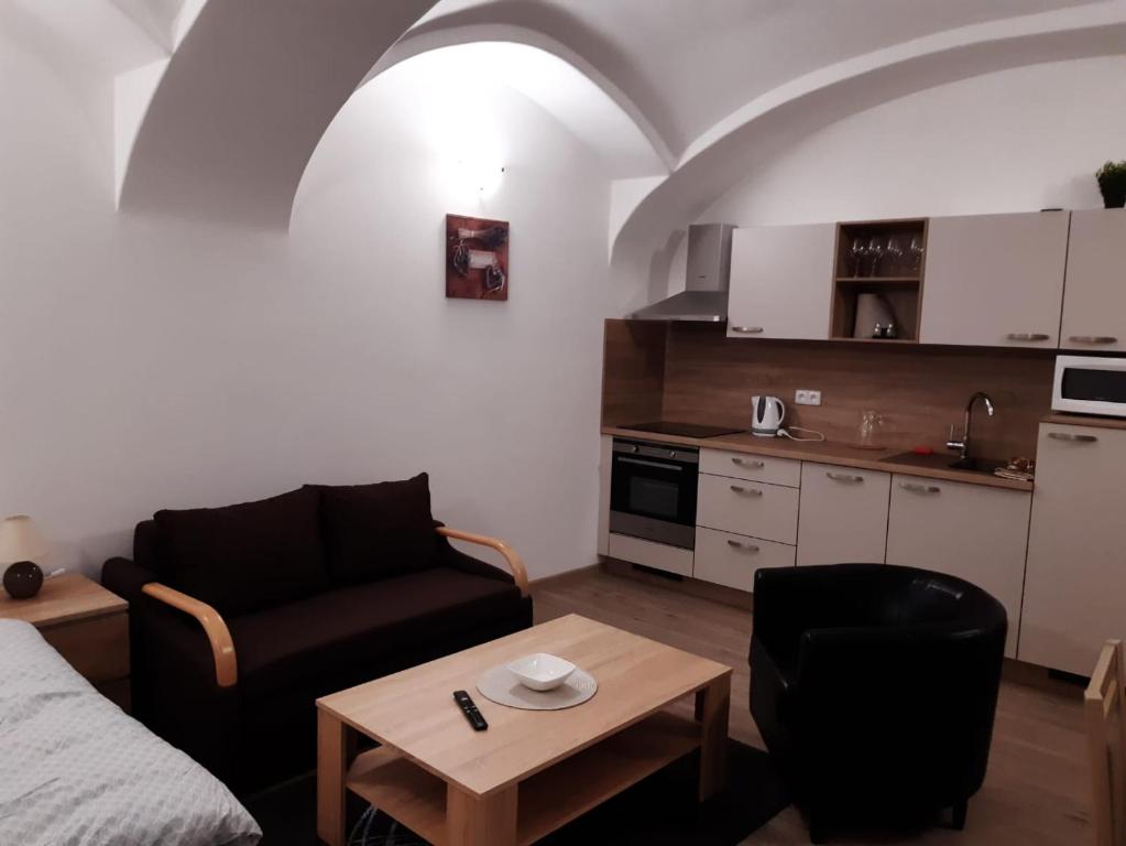 Kuchyň nebo kuchyňský kout v ubytování Martinův dvůr