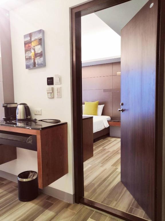 Kuchyň nebo kuchyňský kout v ubytování Siangge Chuanfan Rock Resort