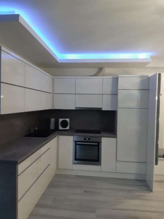 A kitchen or kitchenette at Dilara Apartman Sárvár