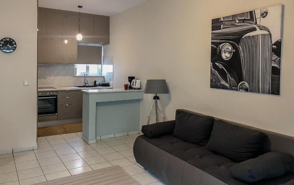 A kitchen or kitchenette at Sofia City Beach 3 Apts Nea Chora Chania steps from the beach