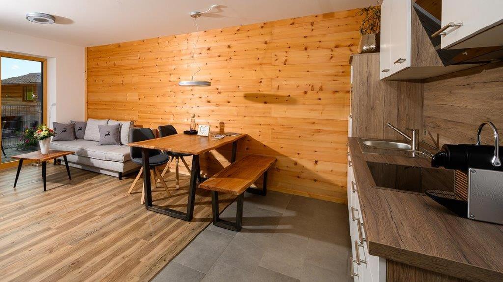 Kuchyň nebo kuchyňský kout v ubytování Alpchalet Allgäu