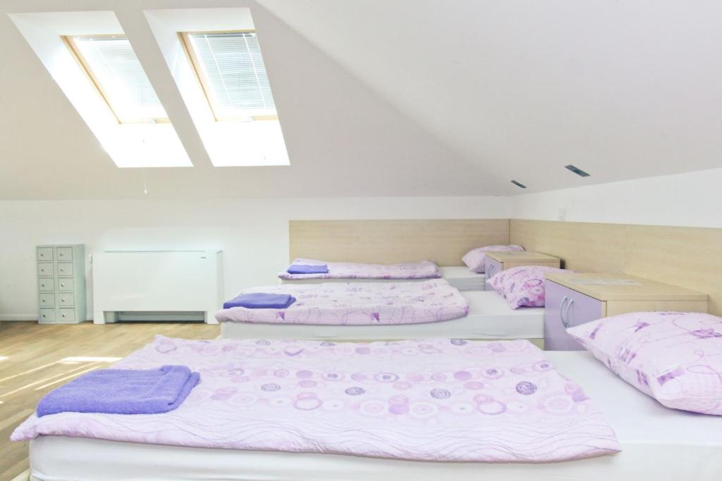 Postel nebo postele na pokoji v ubytování Youth Hostel Krško