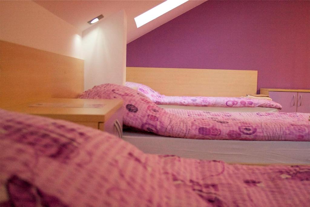 Postel nebo postele na pokoji v ubytování Youth Hostel Krško