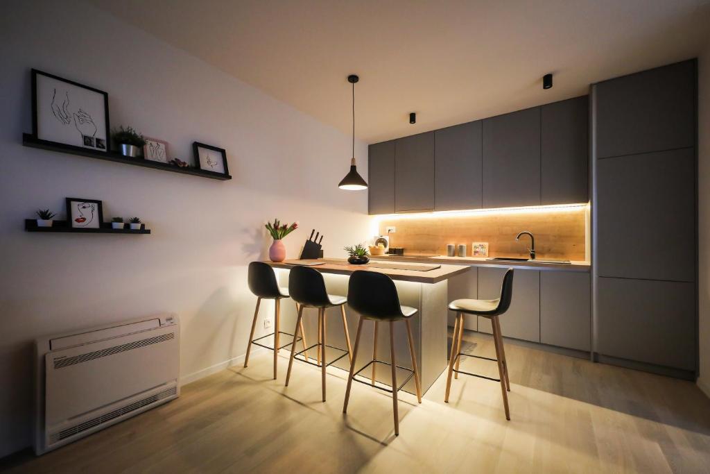 Kuchnia lub aneks kuchenny w obiekcie Allegro Exclusive Suite 2 With Private Parking and Balcony