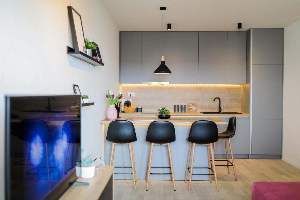 Kuchnia lub aneks kuchenny w obiekcie Allegro Exclusive Suite 2 With Private Parking and Balcony