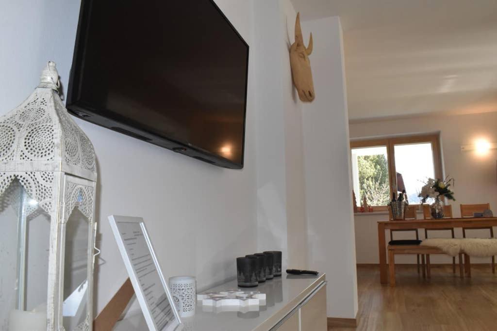 TV a/nebo společenská místnost v ubytování Sprungschanze Haus