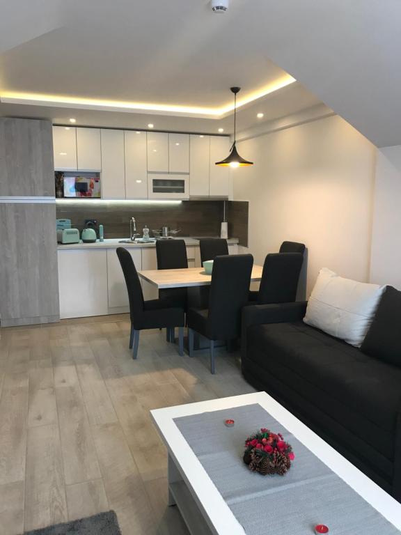 Η κουζίνα ή μικρή κουζίνα στο FamilyKop Apartments Milmari