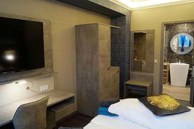 Koupelna v ubytování Hotel Diamond