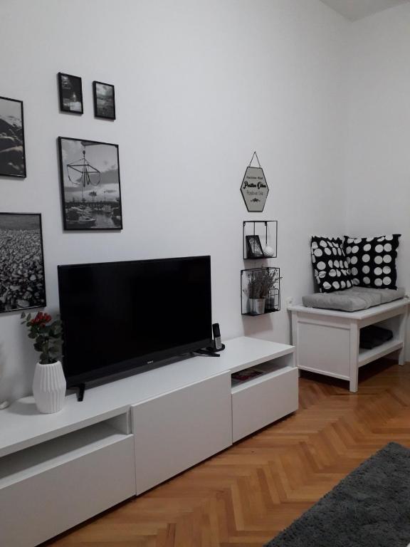Televízia a/alebo spoločenská miestnosť v ubytovaní La Madre