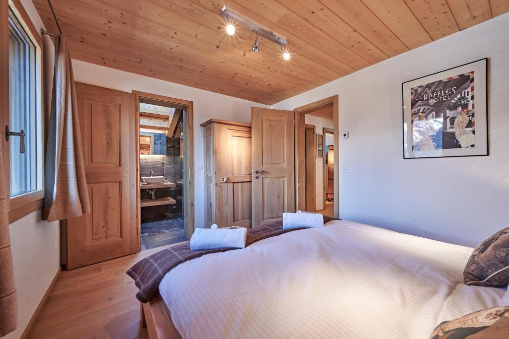 Postel nebo postele na pokoji v ubytování Chalet Bärgsunna Penthouse