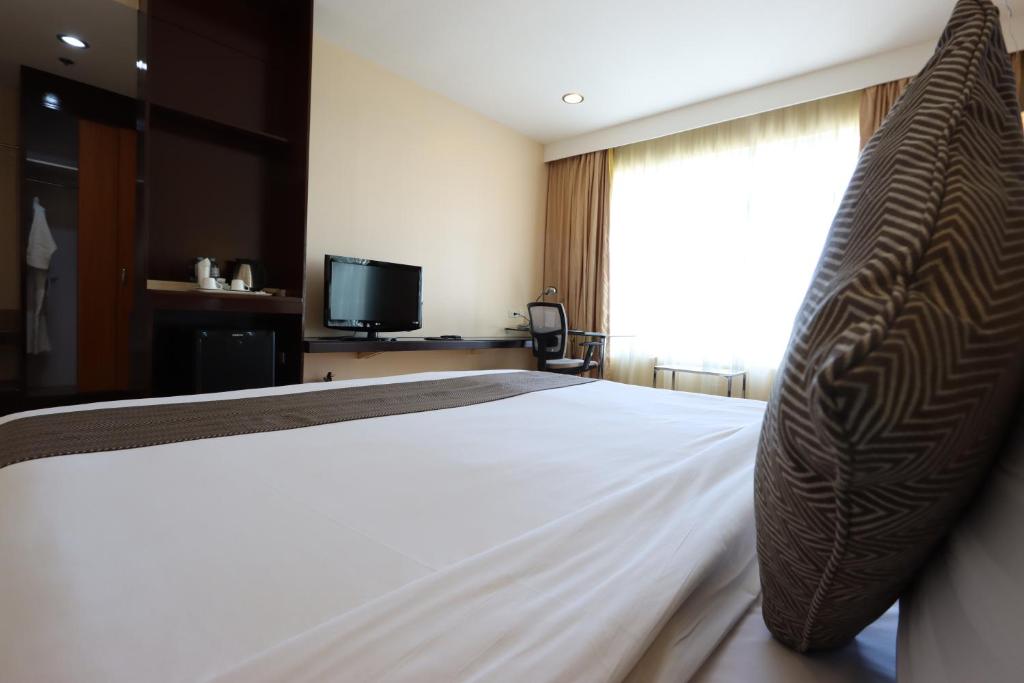 TV a/nebo společenská místnost v ubytování Paseo Premiere Hotel