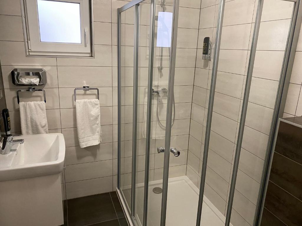 Koupelna v ubytování Motel M