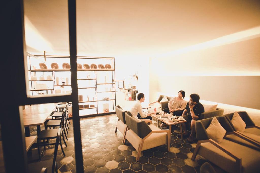 Posezení v ubytování White Mansion 白色公馆