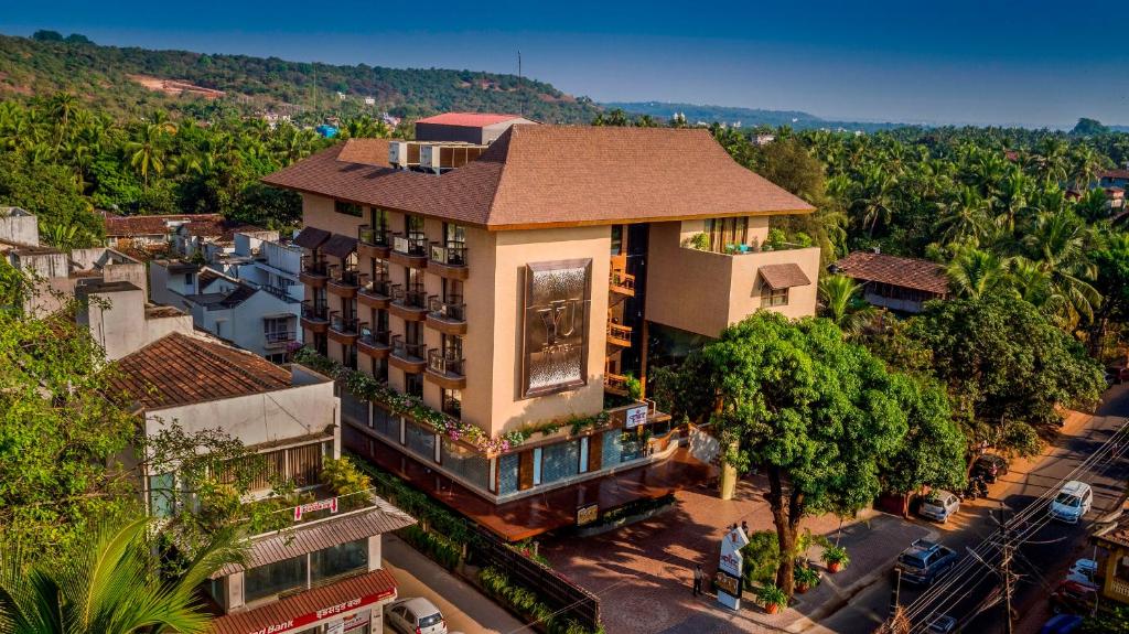 an overhead view of a building in a city at YU Hotel Candolim in Candolim