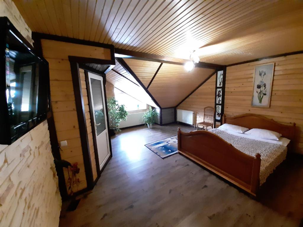 Postel nebo postele na pokoji v ubytování Лагуна