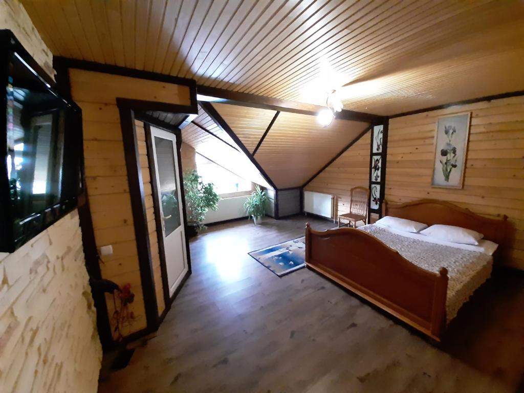 Postel nebo postele na pokoji v ubytování Лагуна