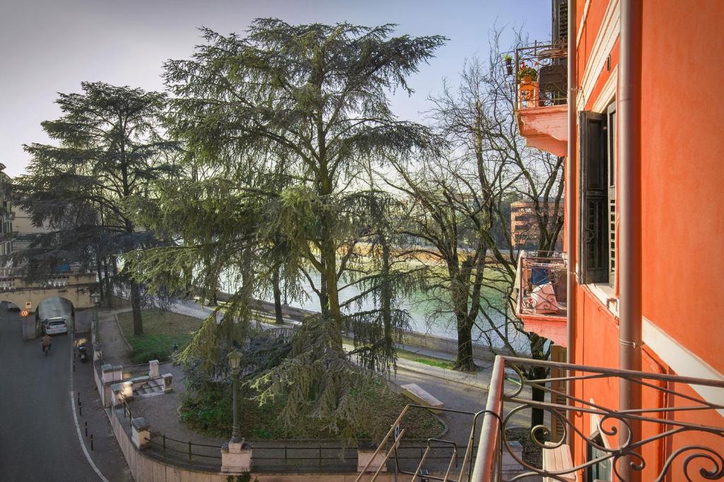 balcone con vista su un albero. di RIVER BALCONY a Verona