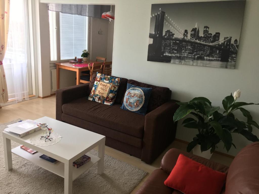Posezení v ubytování City centre apartment Siilinjärvi
