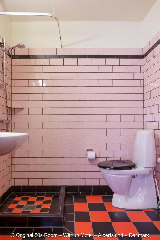 Koupelna v ubytování Wittrup Motel