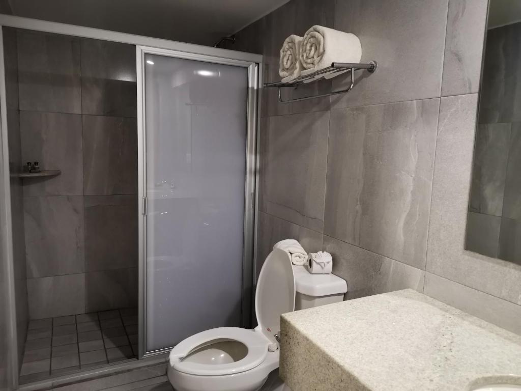 Koupelna v ubytování Hotel Pabela