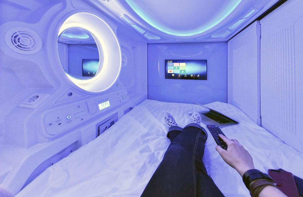 TV a/nebo společenská místnost v ubytování Capsule Hostels Tallinn