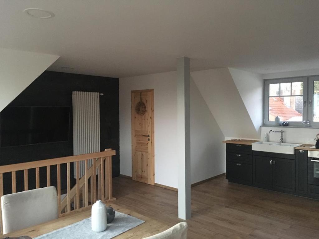 Kuchyň nebo kuchyňský kout v ubytování Ferienhaus unterm Schiefen Turm