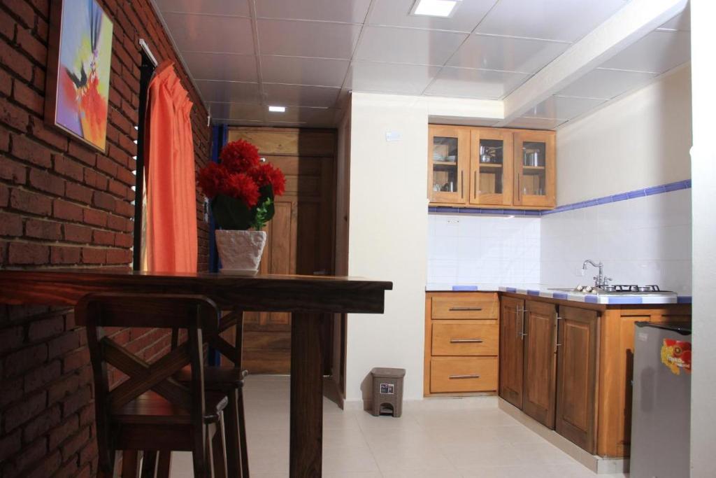 Kuchyň nebo kuchyňský kout v ubytování Hotel Jaraba