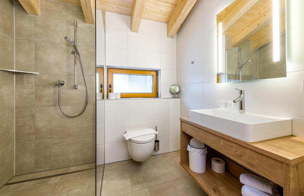 Koupelna v ubytování Landhaus Moosbrugger