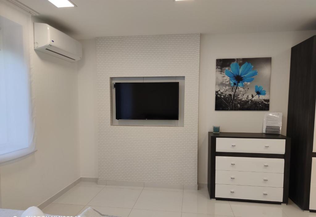 TV a/nebo společenská místnost v ubytování AQUA SOLAR APARTMANHÁZ