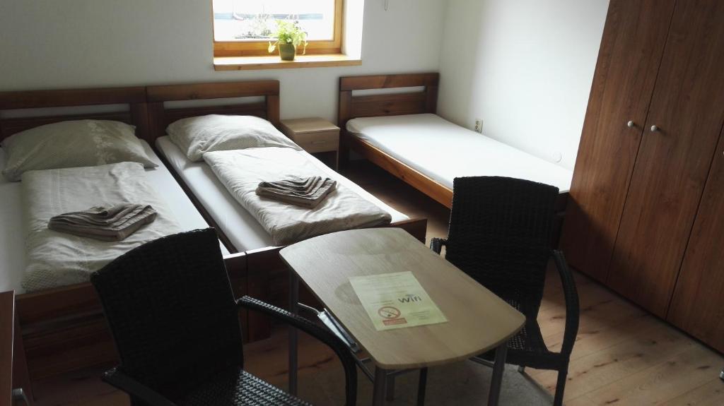 Postel nebo postele na pokoji v ubytování Ubytování v soukromí Opolany u Poděbrad