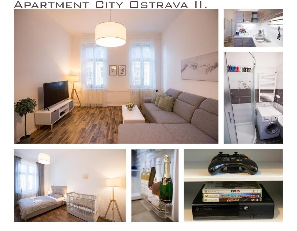 TV a/nebo společenská místnost v ubytování FAMILY Apartment OSTRAVA