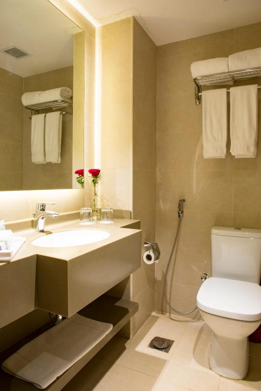 Koupelna v ubytování Hibatullah Hotel Makkah
