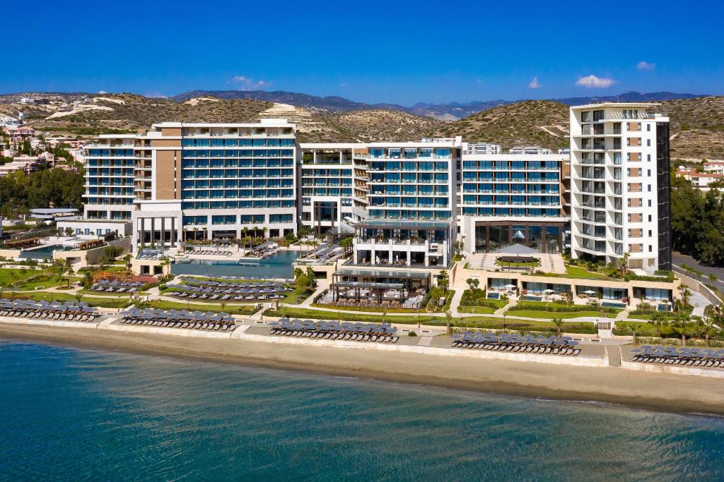 an aerial view of a resort on the beach at Amara - Sea Your Only View™ in Limassol