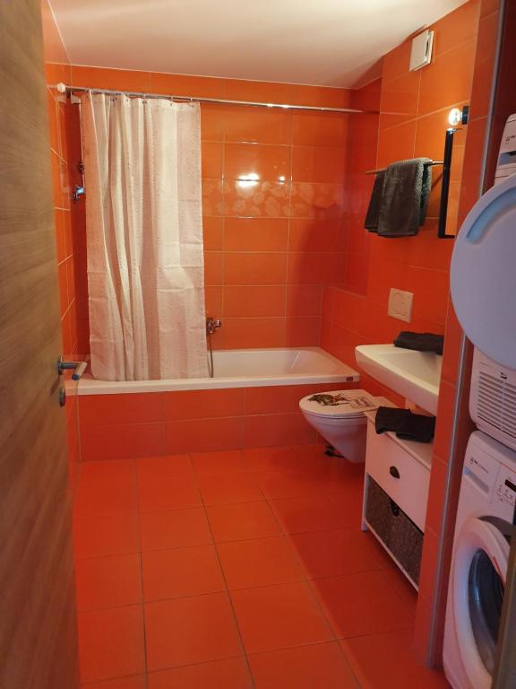 Koupelna v ubytování Gîte La Broye